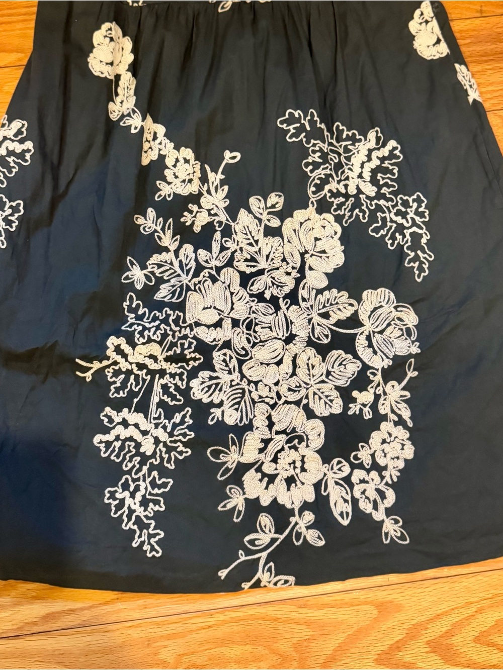 J. Crew Mirabel Gray Mini Dress with Cream Floral Embroidery - Picture 10 of 11